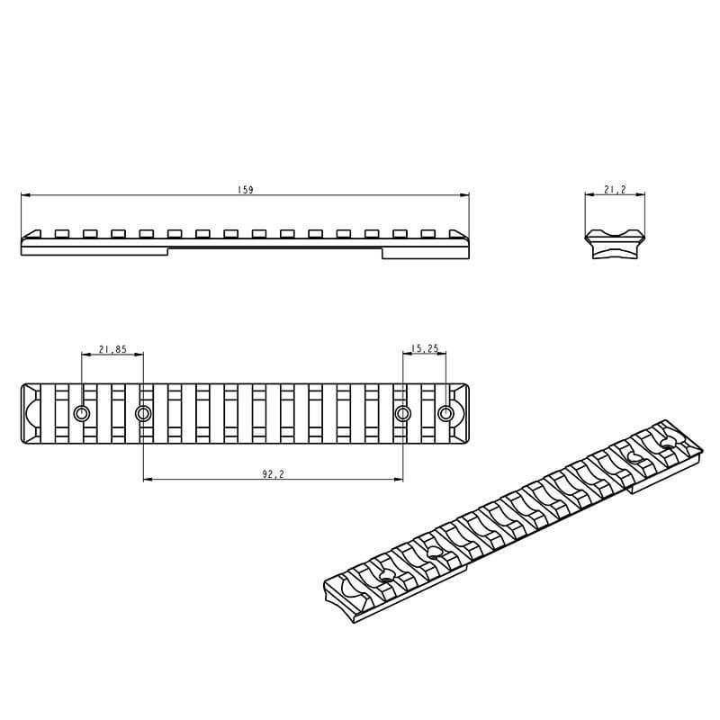 RAIL PICATINNY CZ 600 - MINI