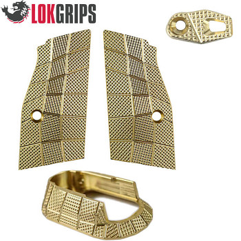 CZ SHADOW 2 BRASS GRIDLOK GRIPS SET | MAGWELL & GRIPS